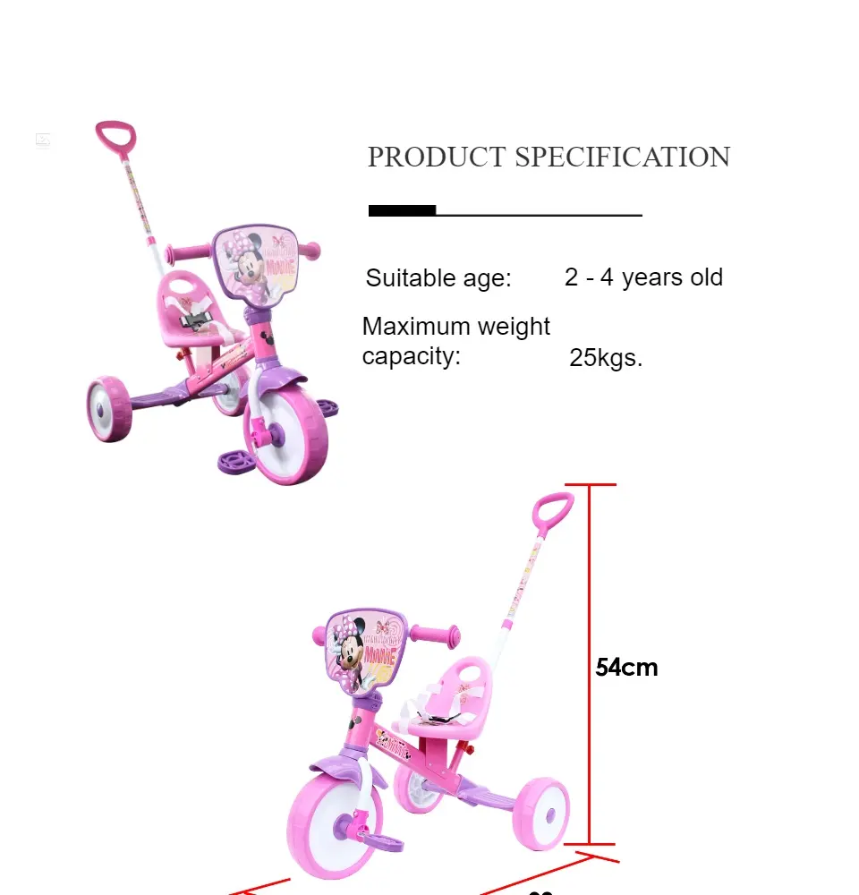 minnie mouse trike with parent handle