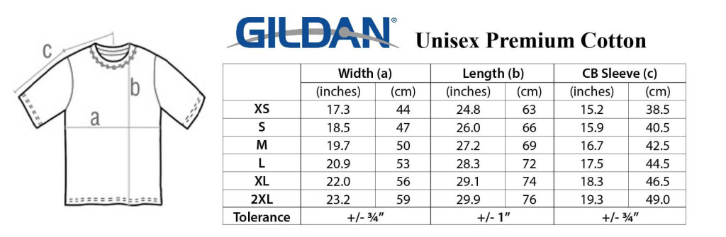 Gildan Mens Shirt Size Chart