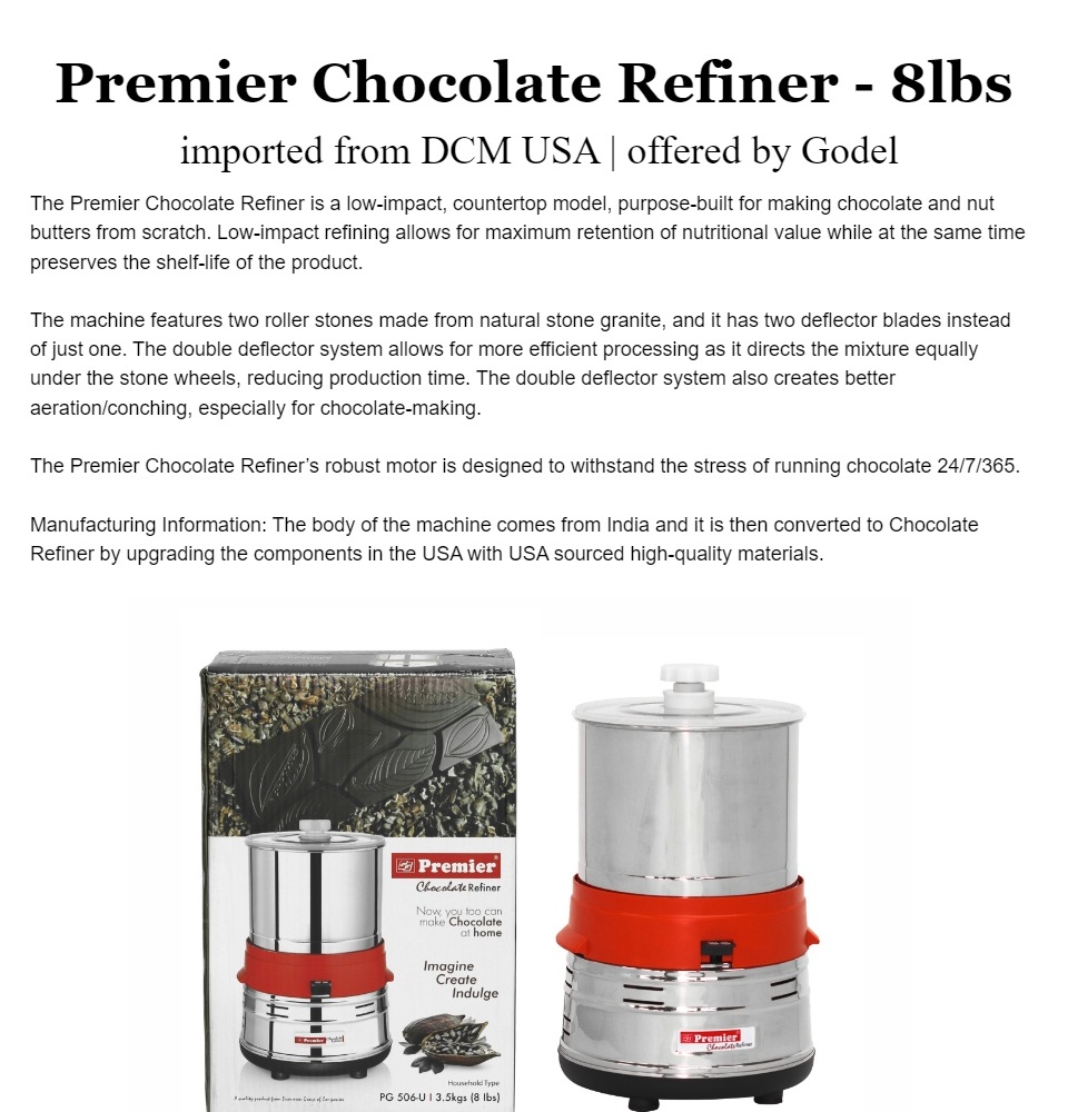 Premier Chocolate Refiner - Upgraded for Chocolate Making