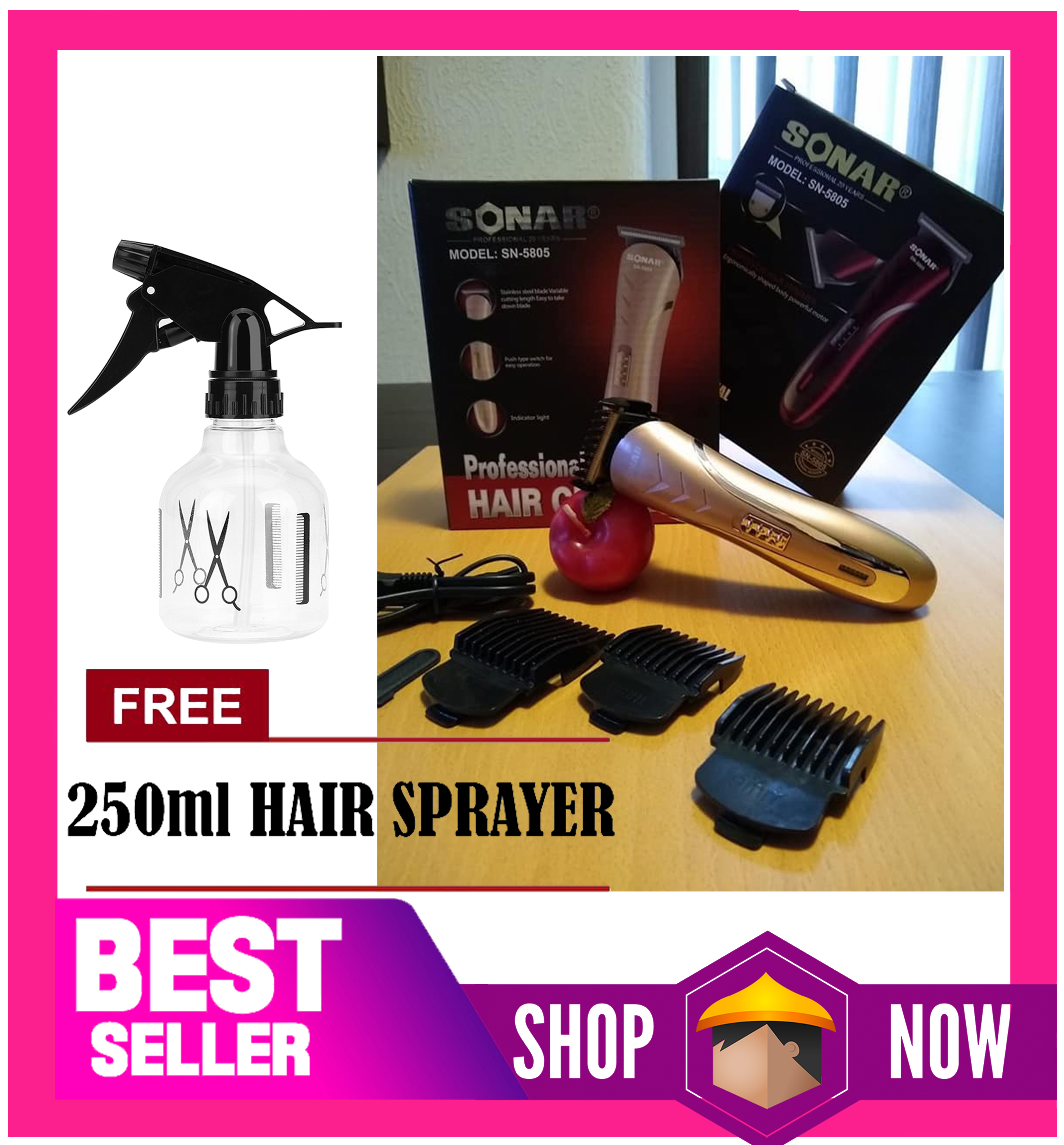 sonar professional hair clippers sn 5802
