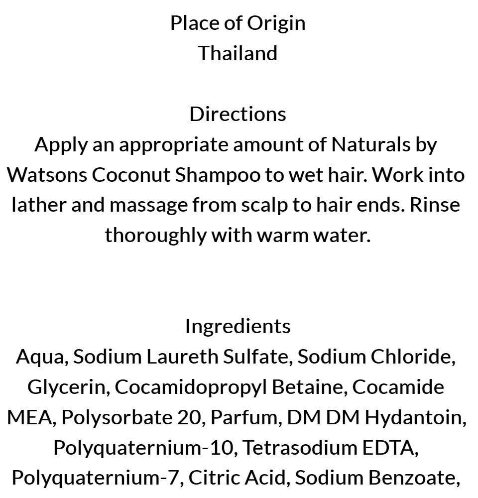 NATURALS WS, Coconut Shampoo 490ml