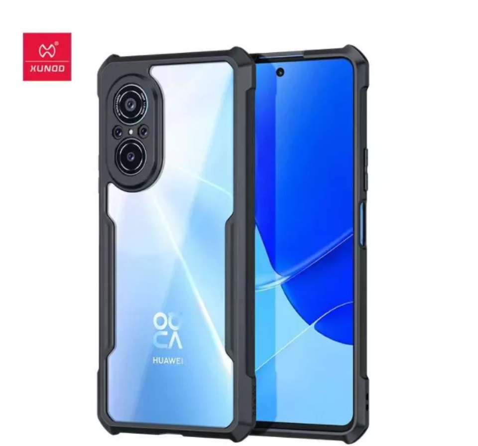 MAOGE Cover Trasparente Antiurto Per Huawei Nova 9 SE - Custodia Rigida Morbida 2 Pezzi Con Paraurti, Blu Scuro