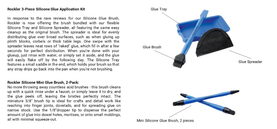Rockler Silicone Mini Glue Brush, 2-Pack