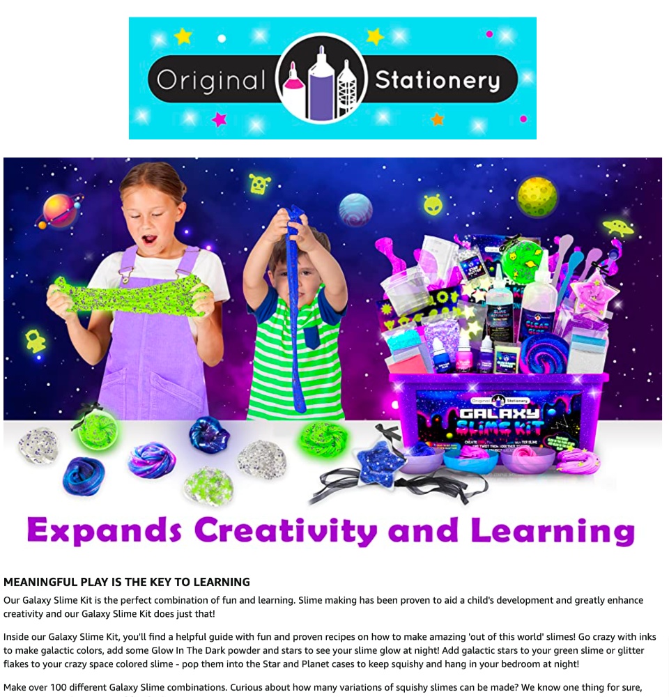 Galaxy Slime Kit With Glow In The Dark Stars&slime Powder To Make Glitter  Slime & Galactic Slime For Boys And Girls