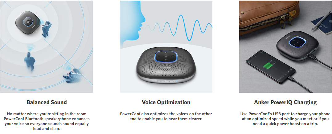Anker Powerconf Bluetooth Speakerphone With 6 Microphones Enhanced Voice Pickup 24h Call Time Bluetooth 5 Usb C Bluetooth Conference Speaker Compatible With Leading Platforms For Home Office With 18 Months Warranty Lazada Ph