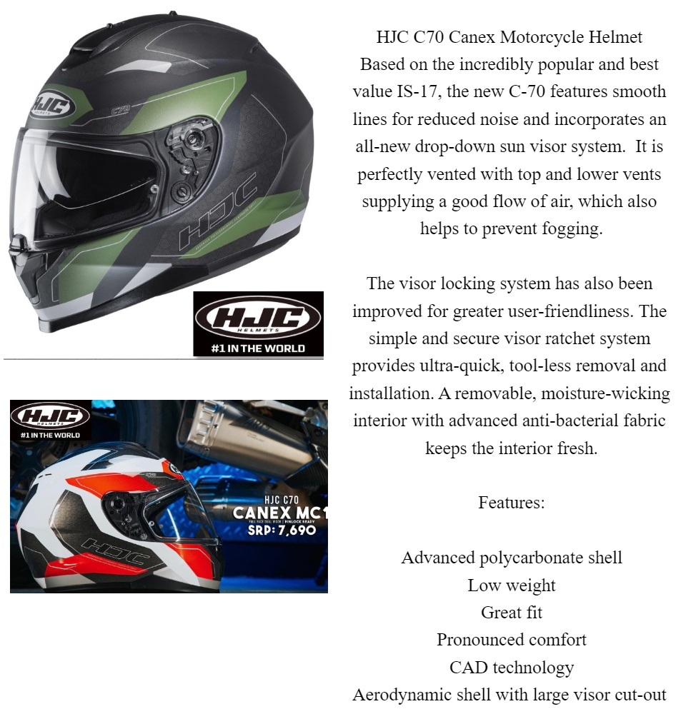 HJC C70 Canex (dual visor) MC2 SF Lazada Lazada PH