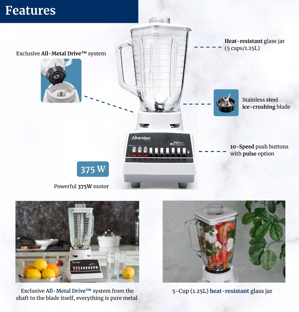 Osterizer 4172 10 Speed Blender with Glass Jar