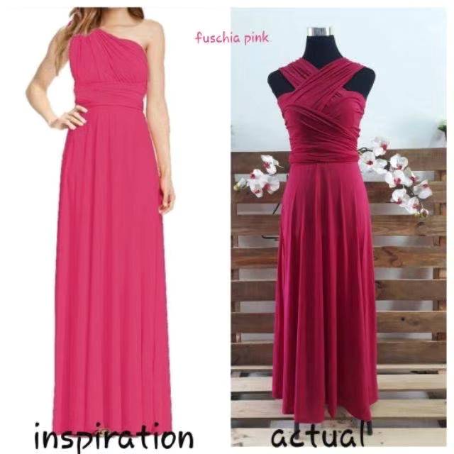 fuschia pink infinity dress