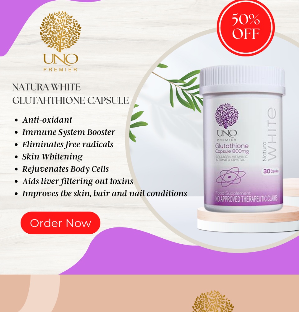 LUXURY VHEAUTY] UNO Premier Natura White Glutathione Capsule 800mg with  Collagen Vitamin C & Tomato Crystal Antioxidant Immune System Booster Skin  Whitening Body Rejuvenation Capsules - Lazada | Lazada PH