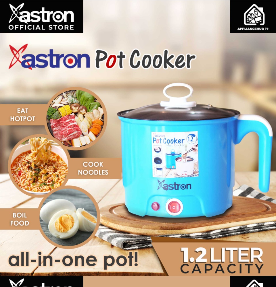 Astron POT COOKER (Blue) (1.2L) (450W) Multi cooker Electric cooker  Electric pot non-stick teflon coating