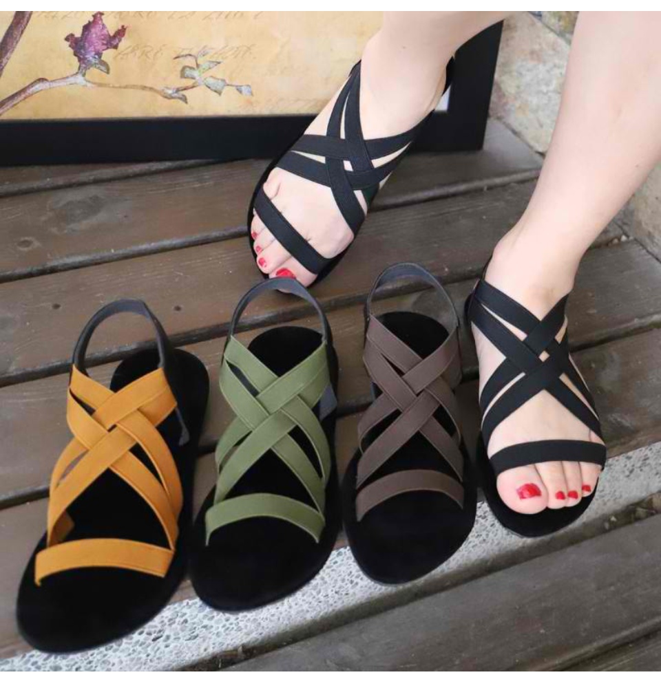 Plain Synthetic Foam Ladies Flat Sandals Cross, Avoid Water, Size: 38*41 at  Rs 156/pair in Agra