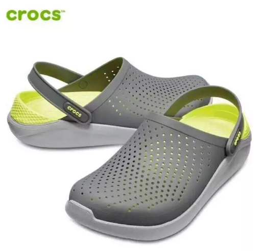 crocs grey and green