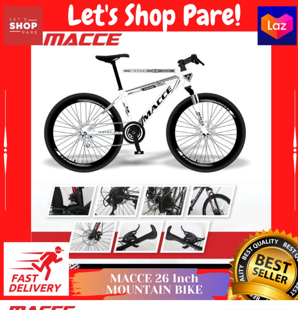 PARE s MACCE 26 Inch MOUNTAIN BIKE WITH FREE LIGHTS SIZE 26ER