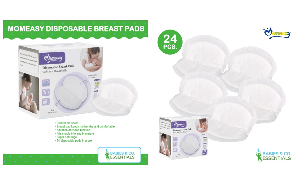 MomEasy 24pcs Disposable Breast Pads