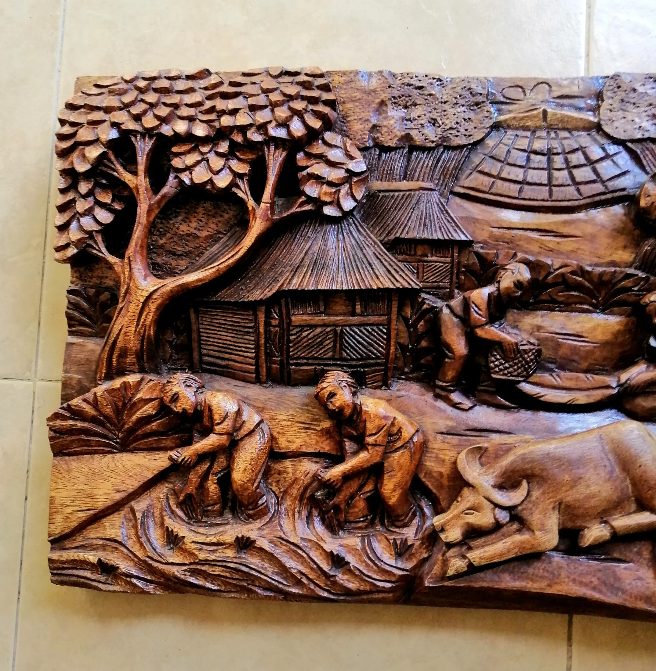Planting Rice Is Fun Carved In Solid Mahogany Wood A Wall Decor That Teaches History And Shows The Diligence And Industry Of The Filipinos Crafted In Paete Laguna The Carving Capital Of