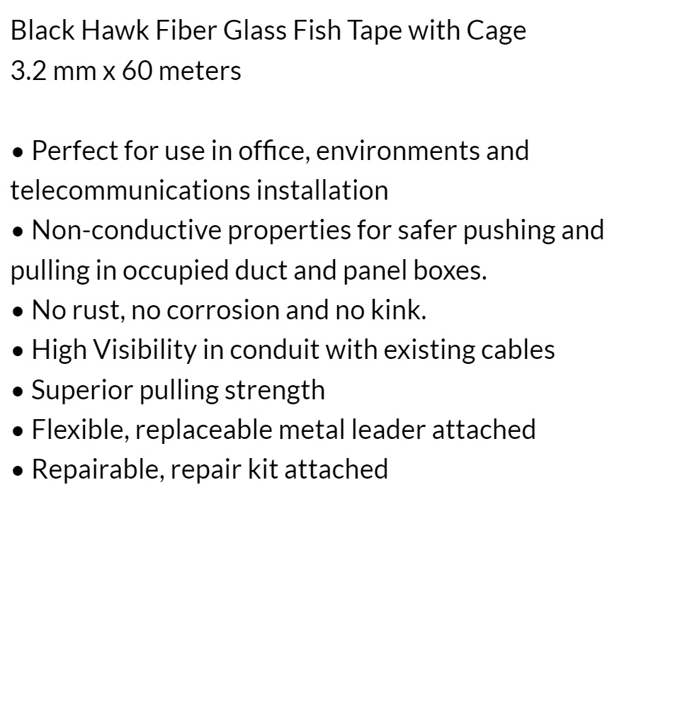 Black Hawk Steel Fish Tape