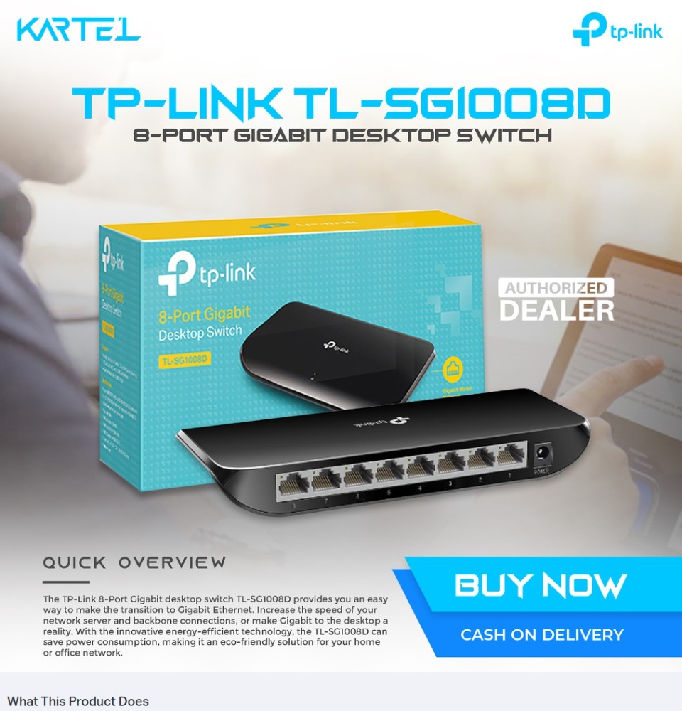TP-LINK TL-SG1008D 8-Port Gigabit Desktop Switch - TP-Link 