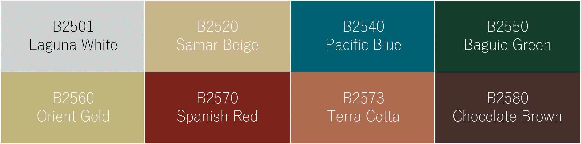 Orient Paint Color Chart
