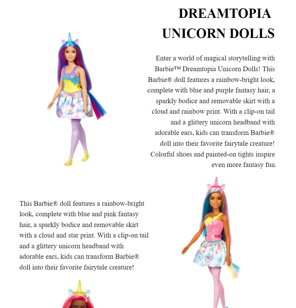 Barbie Dreamtopia Unicorn Doll (Pink & Yellow Hair), with Skirt, Removable  Unicorn Tail & Headband, Toy for Kids Ages 3 Years Old and Up