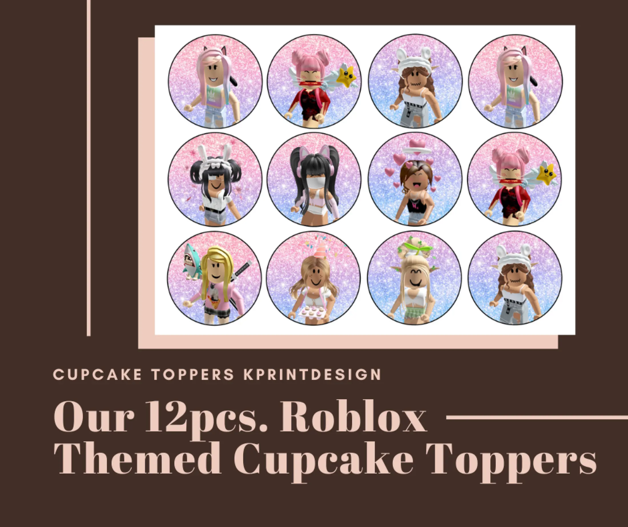 12pcs Roblox Girl Birthday Cupcake Toppers Lazada Ph - roblox cupcake topper free printable roblox girl cake topper