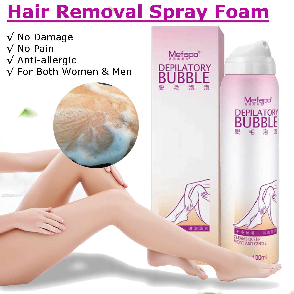 Mefapo Spray Hair Enemy Bubble Hair Removal No Residue Hair
