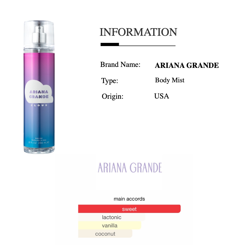 アリアナグランデ ボディミスト5本セット ArianaGrande 【公式通販】