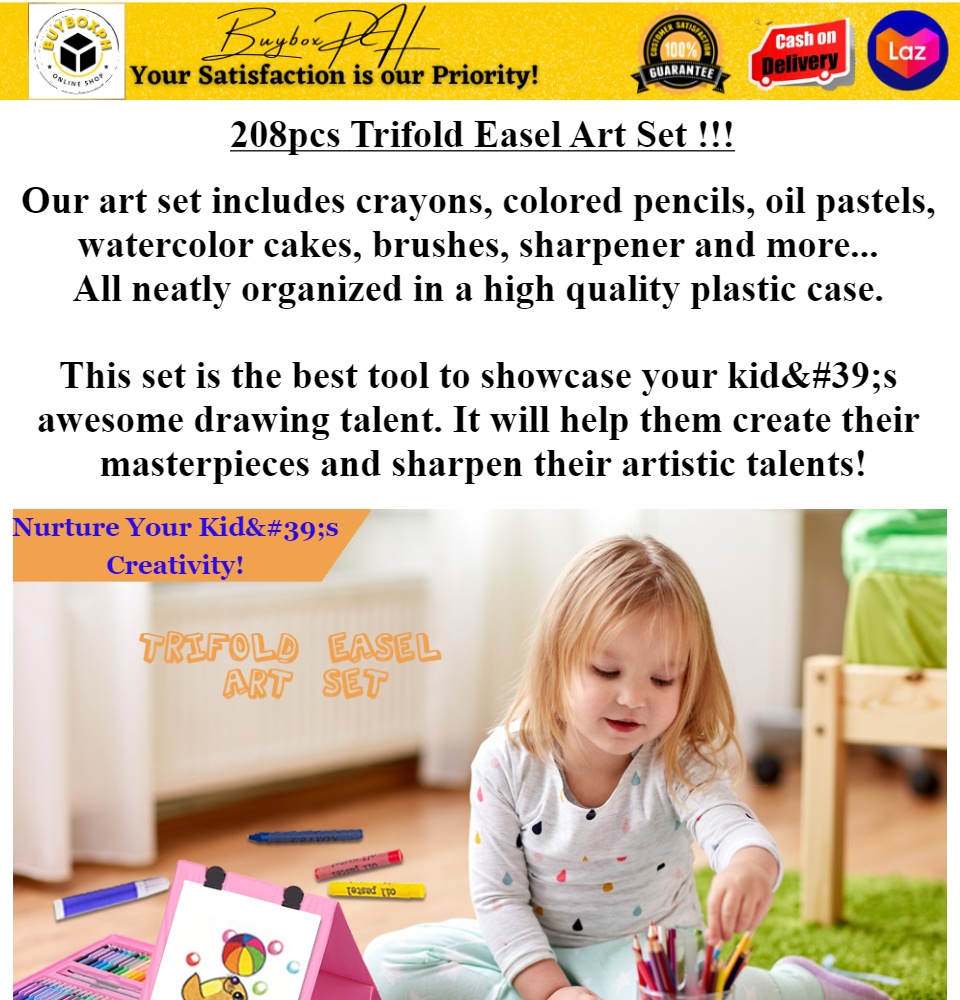 COMPLETE ART SET 208 Pcs for Kids. Drawing Coloring Set School Supplies Art  Materials Arts and Crafts Supplies Stationery Watercolor Brush Crayons  Color Pencils Markers Oil Pastels Eraser Sharpener For Coloring Calligraphy