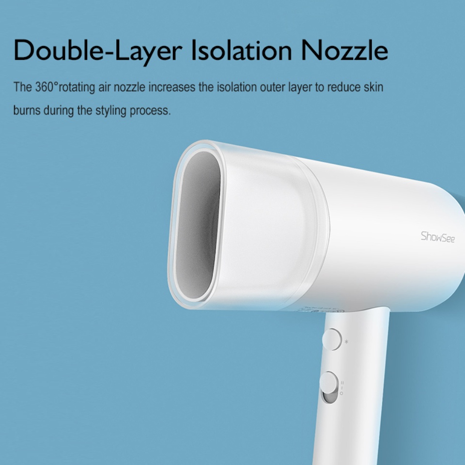 Compra online de Xiaomi showsee anion secador de cabelo difusor portátil  para secador de cabelo íon profissional cabeleireiro secador de cabelo  1800w ventilador