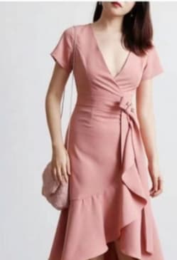 old rose color casual dress