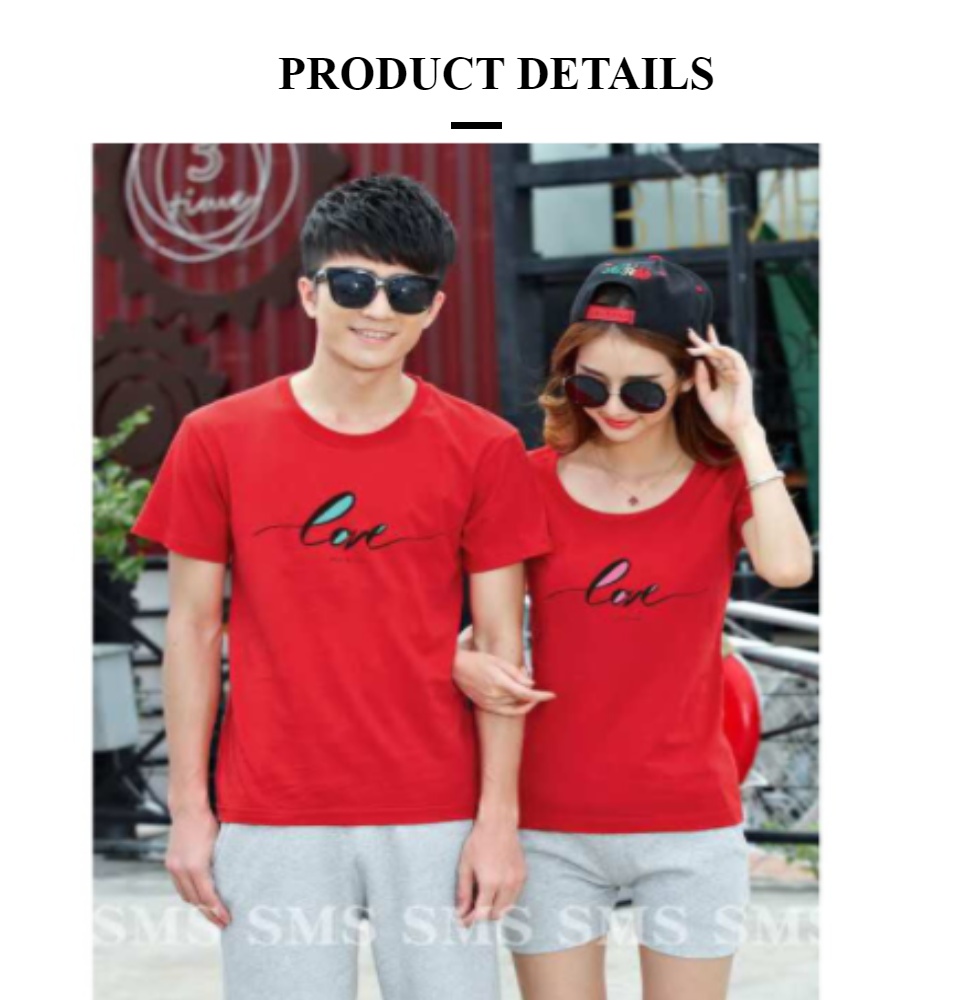 100% Cotton Couple Shirt Love Design Korean Trend Korean Fashion Best  Seller Couple Shirt COD