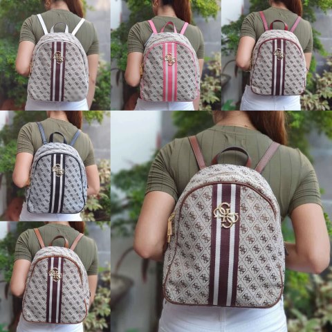 guess vintage logo print backpack