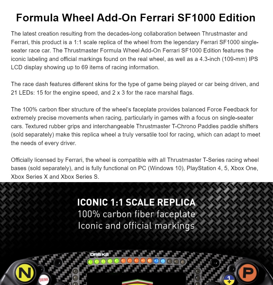 安い 激安 プチプラ 高品質 Thrustmaster Ferrari SF 1000 Edition Formula Wheel Add On＿ 並行輸入品