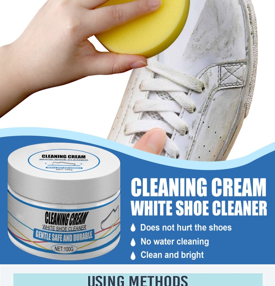 White Shoe Cleaning Cream Multipurpose Shoes Whitening Cleaning Stain  Remover (Buy 1 Take 1)