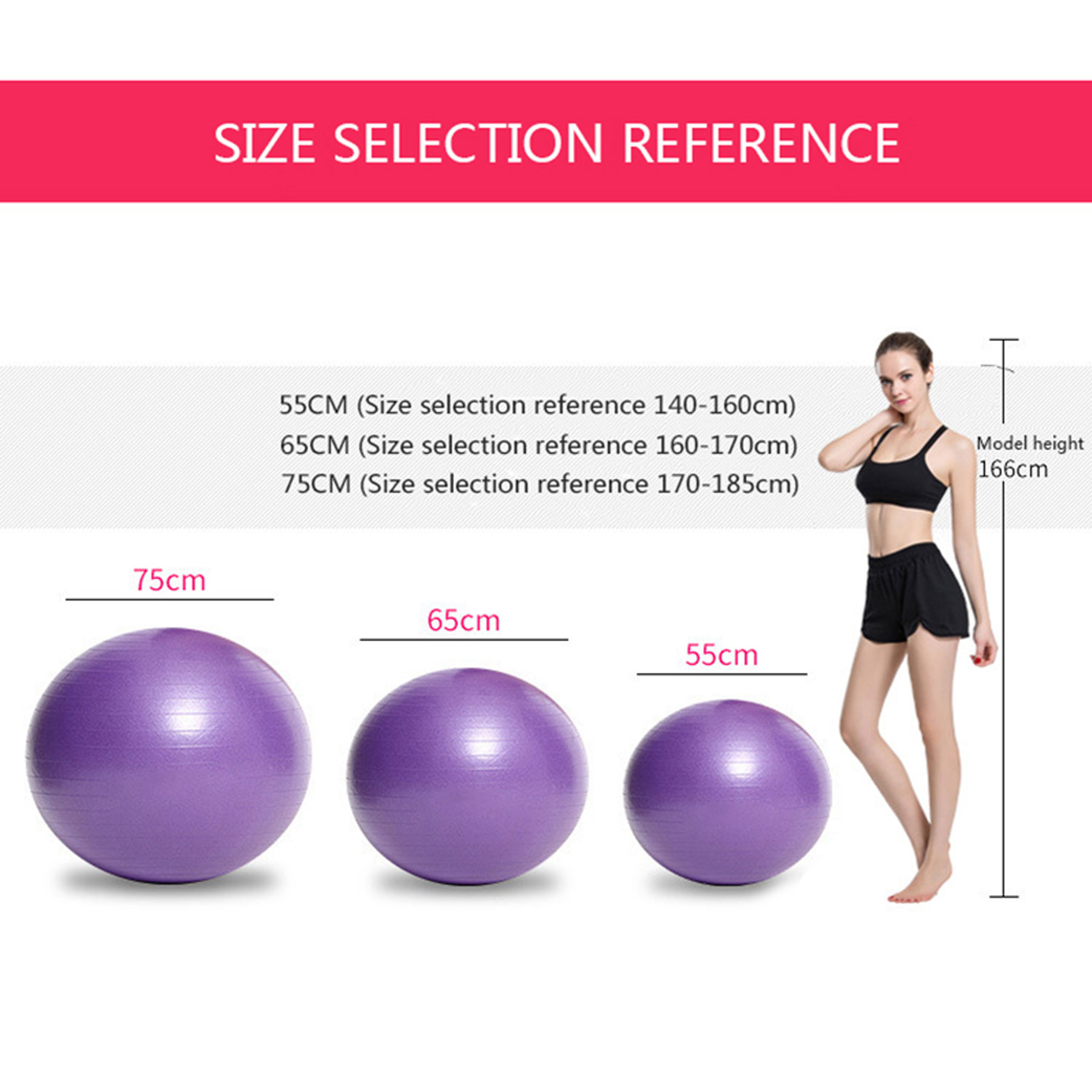 65cm exercise ball height