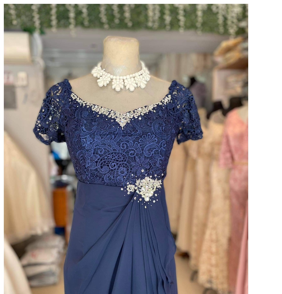 Royal blue 2024 gown for ninang