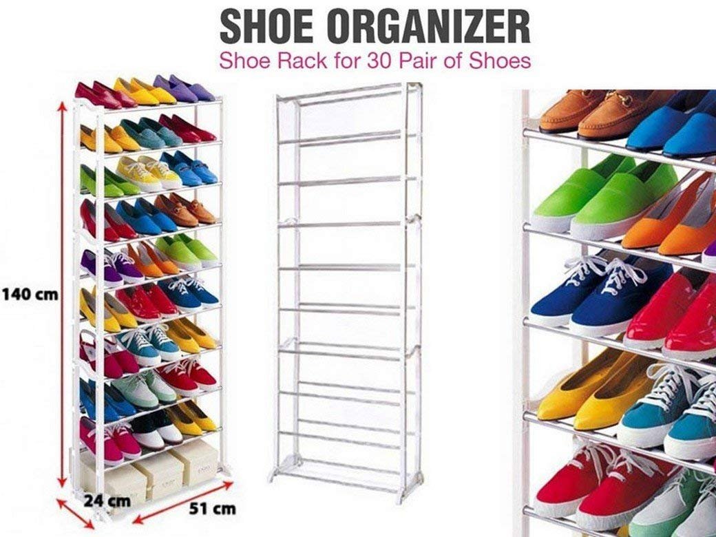 Hakuna Matata Ph Amazing Shoe Rack 10 Layer Shoe Rack Can Hold Up To 30 Pairs Of Shoes For Families Men And Women Space Saving Shoe Storage Organizer Multi Tier