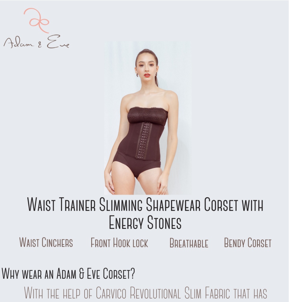 Adam & Eve Waist Trainer Slimming Shapewear Corset with Energy Stones