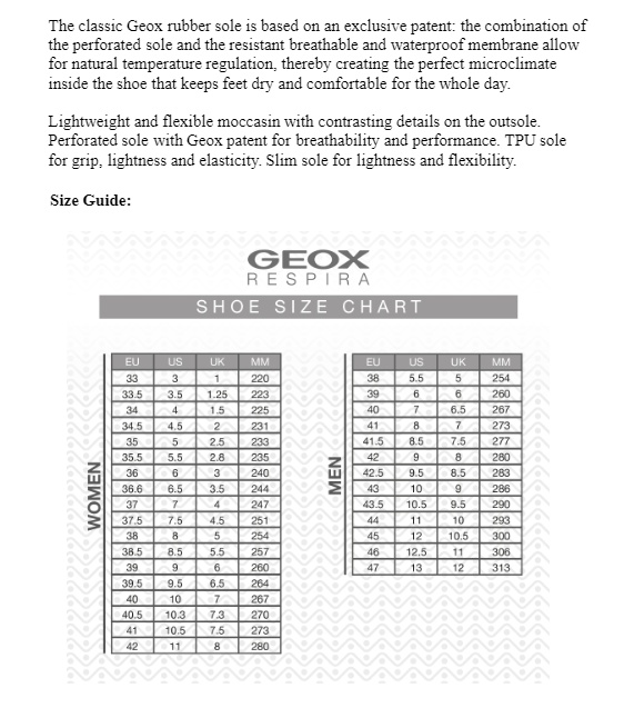 Geox Size Chart