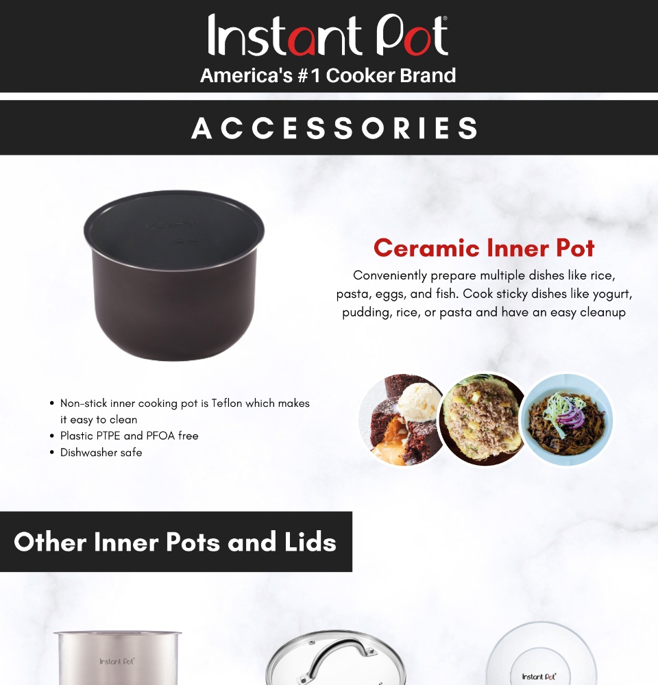 Instant Pot Ceramic Non-Stick Interior Coated Inner Cooking Pot