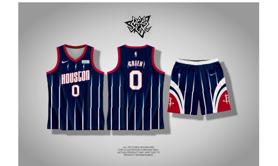 2023 NEW2022 HOUSTON ROCKETS GREEN CITY EDITION HG JERSEY Full Sublimation  3D Vest Summer Basketball Jersey Set