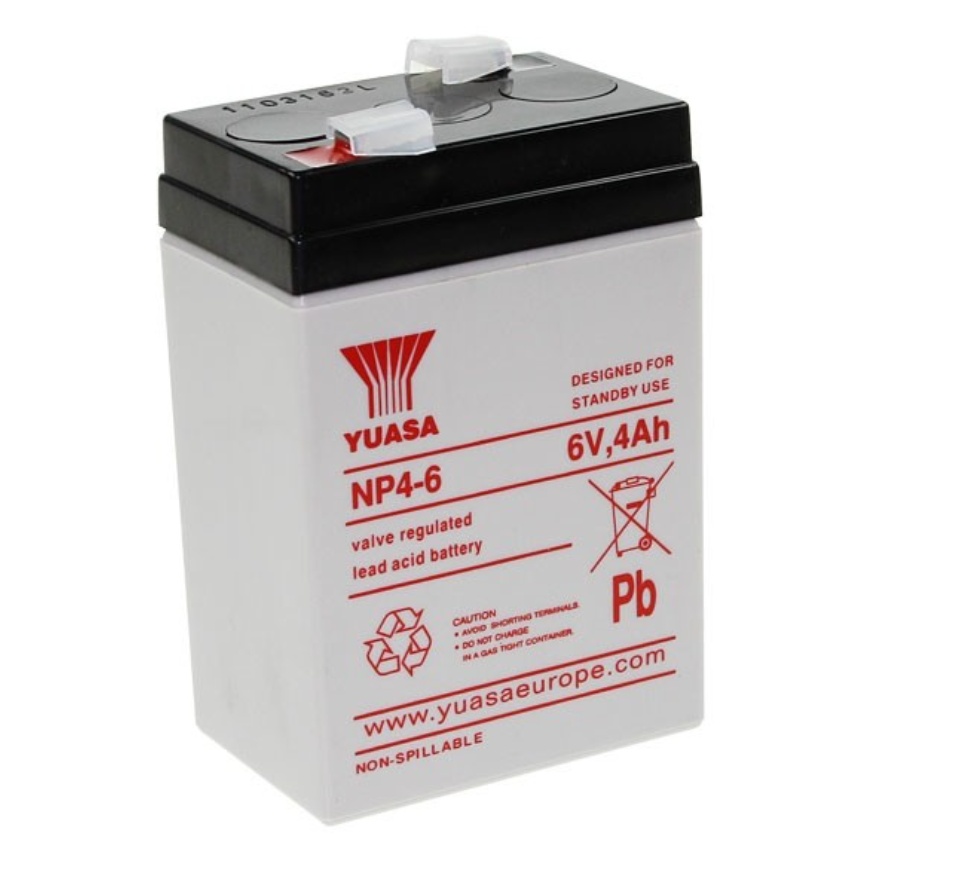 Batterie au plomb étanche Yuasa 6V 4Ah cyclique Code commande RS