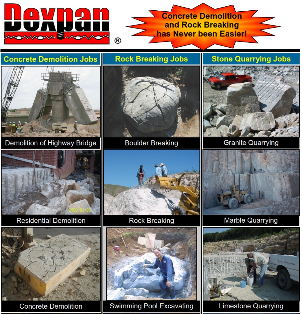 Dexpan Expansive Demolition Grout 44 Lb. Box for Rock Breaking, Concrete  Cutting, Excavating. Alternative to Demolition Jack Hammer Breaker,  Jackhamme 電動工具