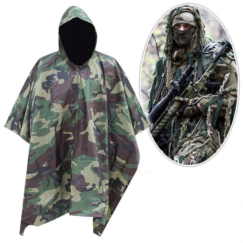 camouflage raincoat