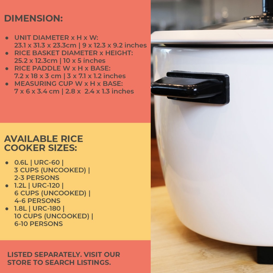 Astron URC-180 1.8L Drum Shape Rice Cooker (White) 10 cups 700W 6