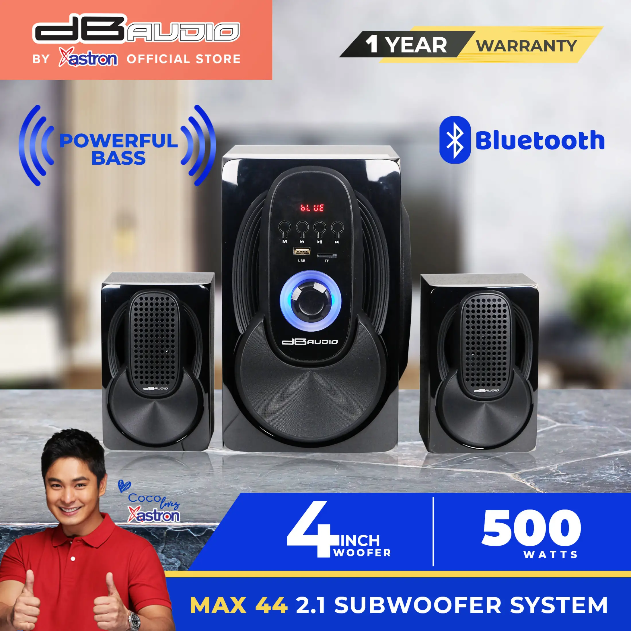 Db Audio Max 44 2 1 Subwoofer System Bluetooth 4 Woofer 500w Fm Radio Powerful Bass Lazada Ph