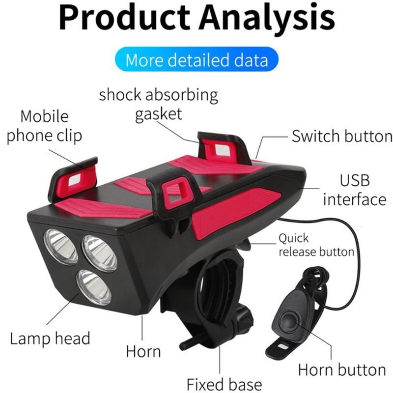 bicycle horn lamp mobile phone bracket