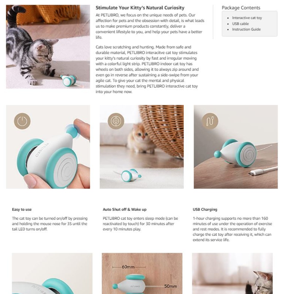 PETLIBRO Interactive Cat Toys for Indoor Cats Automatic Cat Toys