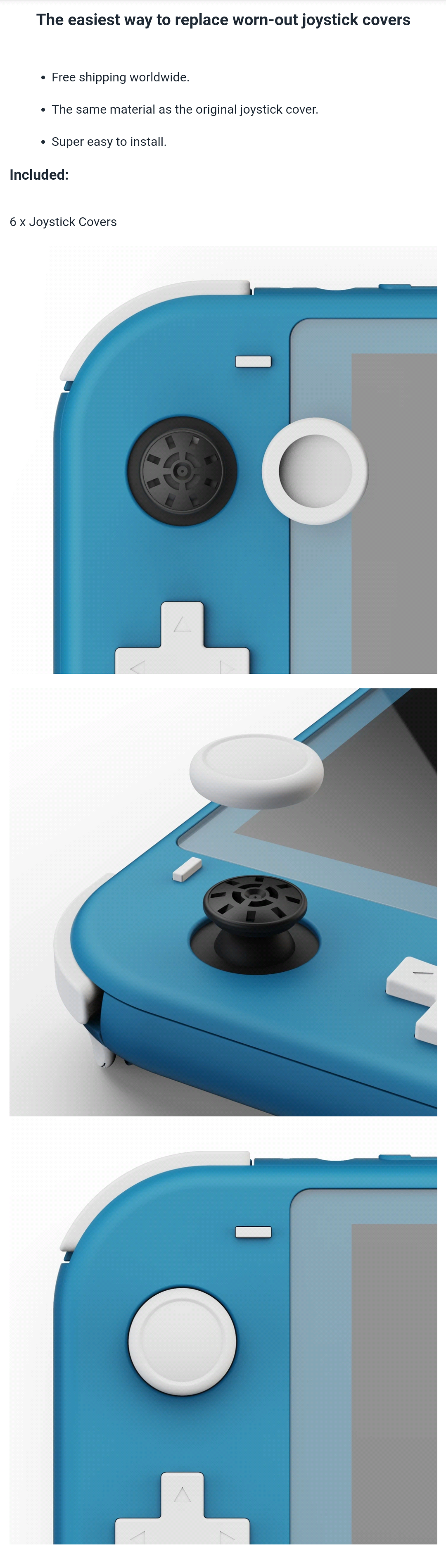 nintendo switch joystick cover replacement