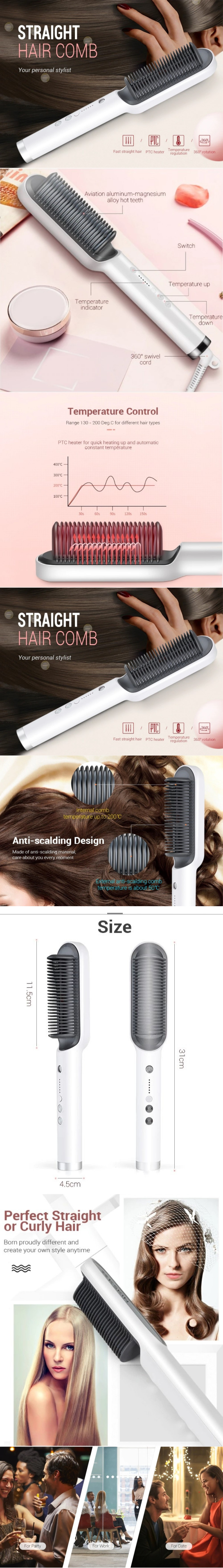 flat iron with comb built in