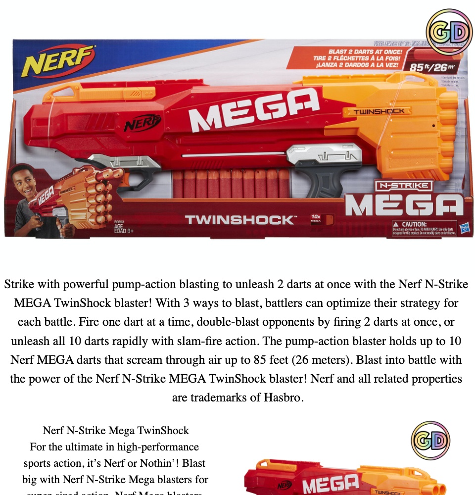 Nerf N-Strike Mega Twinshock Lazada PH